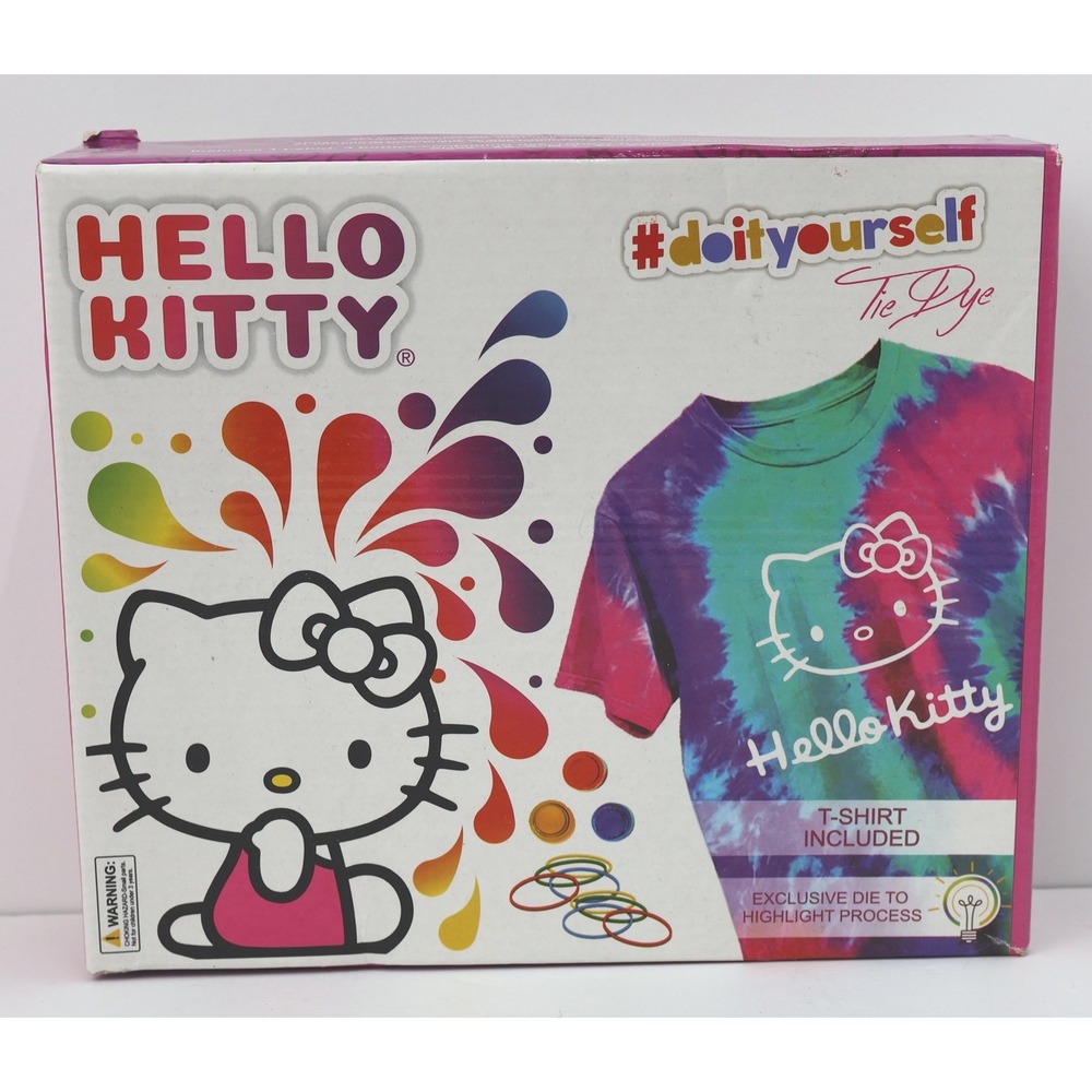 Hello Kitty DIY Tie Dye T-Shirt Kit Sanrio Innovaction Toys New In Box